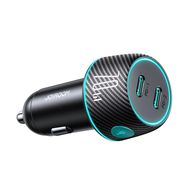 2x USB C 70W car charger with LED backlight Joyroom JR-CCN02 - black, Joyroom