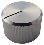 KNOB, AL, 20MM, SILVER, 6.4MM SHAFT