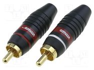 Connector: RCA; plug; male; straight; soldering; for cable; 6mm 