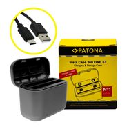 PATONA Dual charging box for Insta 360 ONE X3 CINAQBT/A incl. USB-C cable, PATONA