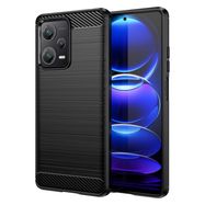 Carbon Case case for Xiaomi Redmi Note 12 Pro+ flexible silicone carbon cover black, Hurtel