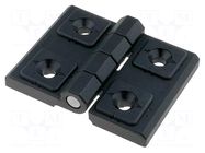Hinge; L: 75mm; Width: 60mm; technopolymer PA; black ELESA+GANTER