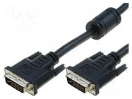 Cable; DVI-I (24+5) plug,both sides; PVC; 1.8m; black; dual link VCOM