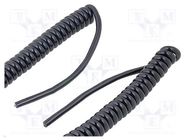 Wire: coiled; UNITRONIC® SPIRAL; 4x0.14mm2; PUR; black; 250V; 0.2m LAPP