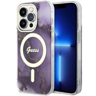 Guess GUHMP14LHTMRSU iPhone 14 Pro 6.1" purple/purple hardcase Golden Marble MagSafe, Guess
