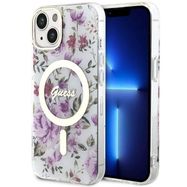 Guess GUHMP14MHCFWST iPhone 14 Plus 6.7" transparent hardcase Flower MagSafe, Guess