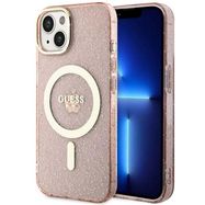 Guess GUHMP14MHCMCGP iPhone 14 Plus 6.7" pink/pink hardcase Glitter Gold MagSafe, Guess