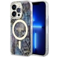 Guess GUHMP14XHLEOPWB iPhone 14 Pro Max 6.7&quot; blue/blue hardcase Leopard MagSafe, Guess