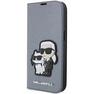 Karl Lagerfeld KLBKP14LSANKCPG iPhone 14 Pro 6.1" bookcase silver/silver Saffiano Karl & Choupette, Karl Lagerfeld
