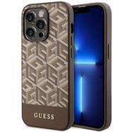 Guess GUHMP14LHGCFSEW iPhone 14 Pro 6.1" brown/brown hard case GCube Stripes MagSafe, Guess