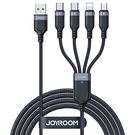 4in1 USB cable USB-A - 2 x USB-C / Lightning / Micro for charging and data transfer 1.2m Joyroom S-1T4018A18 - black, Joyroom