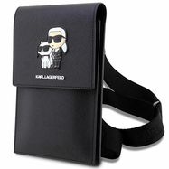 Karl Lagerfeld Handbag KLWBSAKCPMK black/black Saffiano Karl & Choupette, Karl Lagerfeld