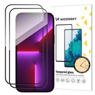 2pcs Full Screen Tempered Glass with Frame Case Friendly Wozinsky Full Glue iPhone 15 Pro - Black, Wozinsky