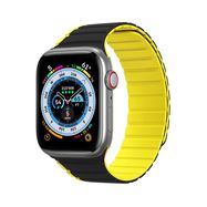 Magnetic Apple Watch Ultra, SE, 9, 8, 7, 6, 5, 4, 3, 2, 1 (49, 45, 44, 42 mm) Dux Ducis Strap (LD Version) - black and yellow, Dux Ducis