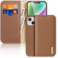 Dux Ducis Hivo iPhone 15 Plus wallet case with RFID blocking - brown, Dux Ducis
