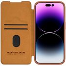Leather Case with Camera Cover for iPhone 15 Pro Max Nillkin Qin Pro Leather - Brown, Nillkin