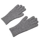 Braided telephone gloves with cut-outs for fingers - gray, Hurtel