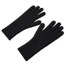 Braided telephone gloves with cut-outs for fingers - black, Hurtel