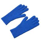 Braided telephone gloves with cutouts for fingers - blue, Hurtel