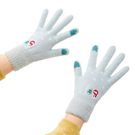 Women's winter telephone gloves with a snowman and a Christmas tree - green, Hurtel