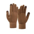 Winter braided phone gloves - brown, Hurtel