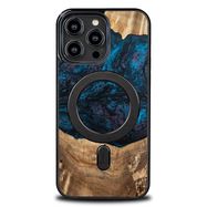 Wood and Resin Case for iPhone 14 Pro Max MagSafe Bewood Unique Neptune - Navy Black, Bewood