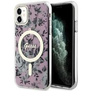 Guess GUHMN61HCFWSP iPhone 11 / Xr 6.1" pink/pink hardcase Flower MagSafe, Guess