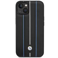 Case BMW BMHCP14S22RVSK iPhone 14 6.1" black/black hardcase Leather Stamp Blue Lines, BMW