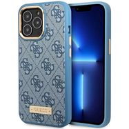 Guess 4G Logo Plate MagSafe case for iPhone 14 Pro Max - blue, Guess