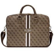 Guess 4G Printed Stripes bag for a 16&quot; laptop - brown, Guess