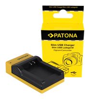 PATONA Slim micro-USB Charger f. Nikon EN-EL12, Coolpix AW100, AW1100, S6300, S8000, S9500, PATONA