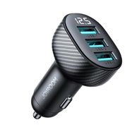 Joyroom JR-CCD03 3.4A car charger with 3x USB-A display - black, Joyroom