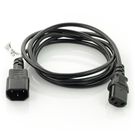 Power cord extension cord IEC 1.8 m VDE - black