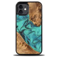 Bewood Unique Turquoise iPhone 12/12 Pro Wood and Resin Case - Turquoise Black, Bewood