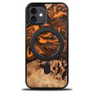 Wood and Resin Case for iPhone 12/12 Pro MagSafe Bewood Unique Orange - Orange Black, Bewood
