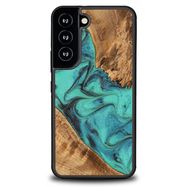 Wood and resin case for Samsung Galaxy S22 Bewood Unique Turquoise - turquoise and black, Bewood