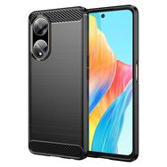 Flexible carbon pattern case for Oppo A98 5G Carbon Case - black, Hurtel