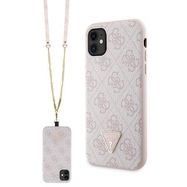 Guess GUHCN61P4TDSCPP Case for iPhone 11 / Xr - Pink Crossbody 4G Metal Logo, Guess