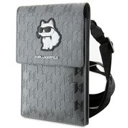 Karl Lagerfeld Case KLWBSAKHPCG Handbag - Silver Saffiano Monogram Choupette, Karl Lagerfeld