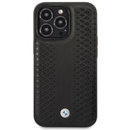 BMW Leather Diamond Pattern case for iPhone 14 Pro - black, BMW