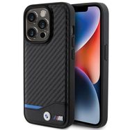BMW Leather Carbon case for iPhone 15 Pro - black, BMW