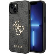 Guess 4G Big Metal Logo iPhone 15 Case - Gray, Guess