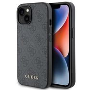 Guess 4G Metal Gold Logo iPhone 15 Case - Gray, Guess