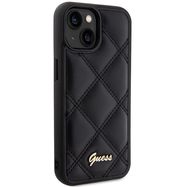 Guess Quilted Metal Logo case for iPhone 15 - black, Guess