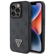 Guess Leather 4G Diamond Triangle case for iPhone 15 Pro Max - black, Guess