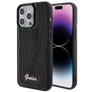 Guess Sequin Script Metal case for iPhone 15 Pro Max - black, Guess