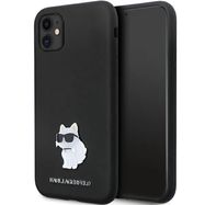 Karl Lagerfeld KLHCN61SMHCNPK case for iPhone 11 / Xr - black Silicone C Metal Pin, Karl Lagerfeld