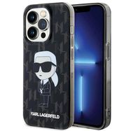 Karl Lagerfeld Monogram Ikonik Case for iPhone 15 Pro Max - Black, Karl Lagerfeld