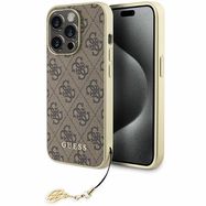 Guess GUHCP15LGF4GBR iPhone 15 Pro 6.1&quot; brown/brown hardcase 4G Charms Collection, Guess