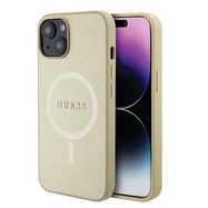Guess GUHMP15MPSAHMCB iPhone 15 Plus 6.7&quot; gold/gold hardcase Saffiano MagSafe, Guess